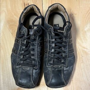 Skechers Men's Black Leather Sneakers